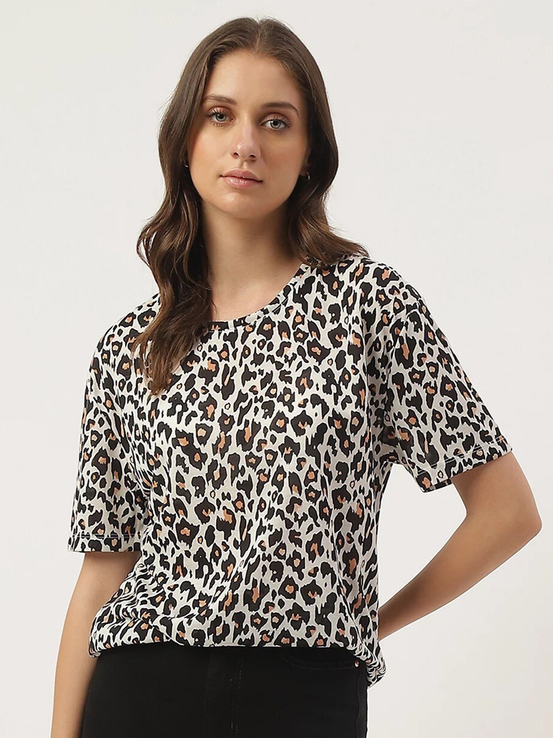 

Marks & Spencer Animal Printed Round Neck T-shirt, Off white