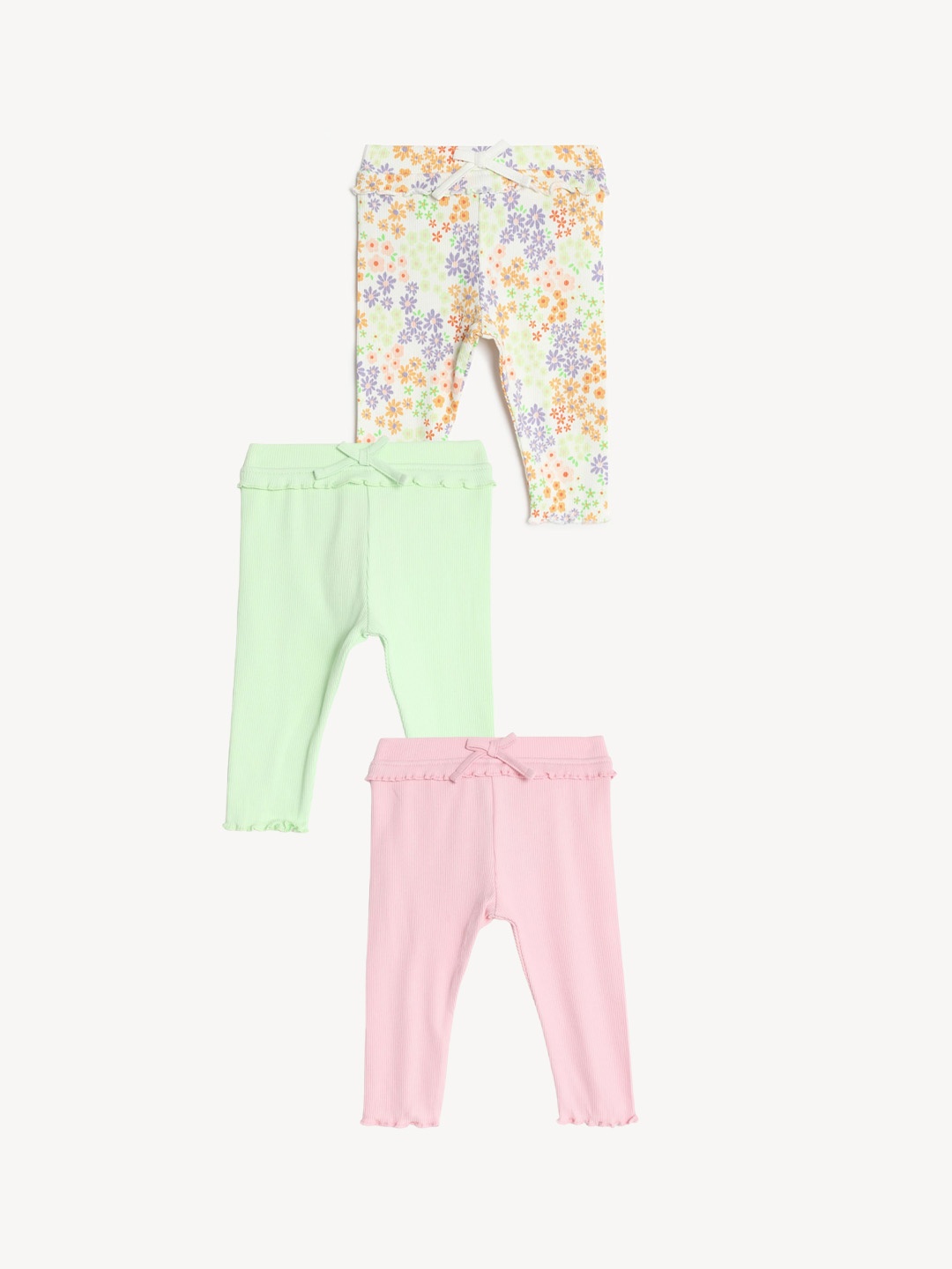 

Marks & Spencer Girls Pack Of 3 Printed Leggings, Green