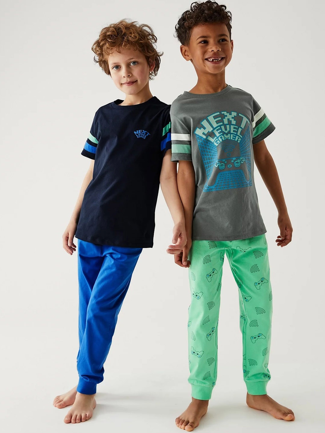 

Marks & Spencer Boys Pack Of 2 Printed Night suit, Green