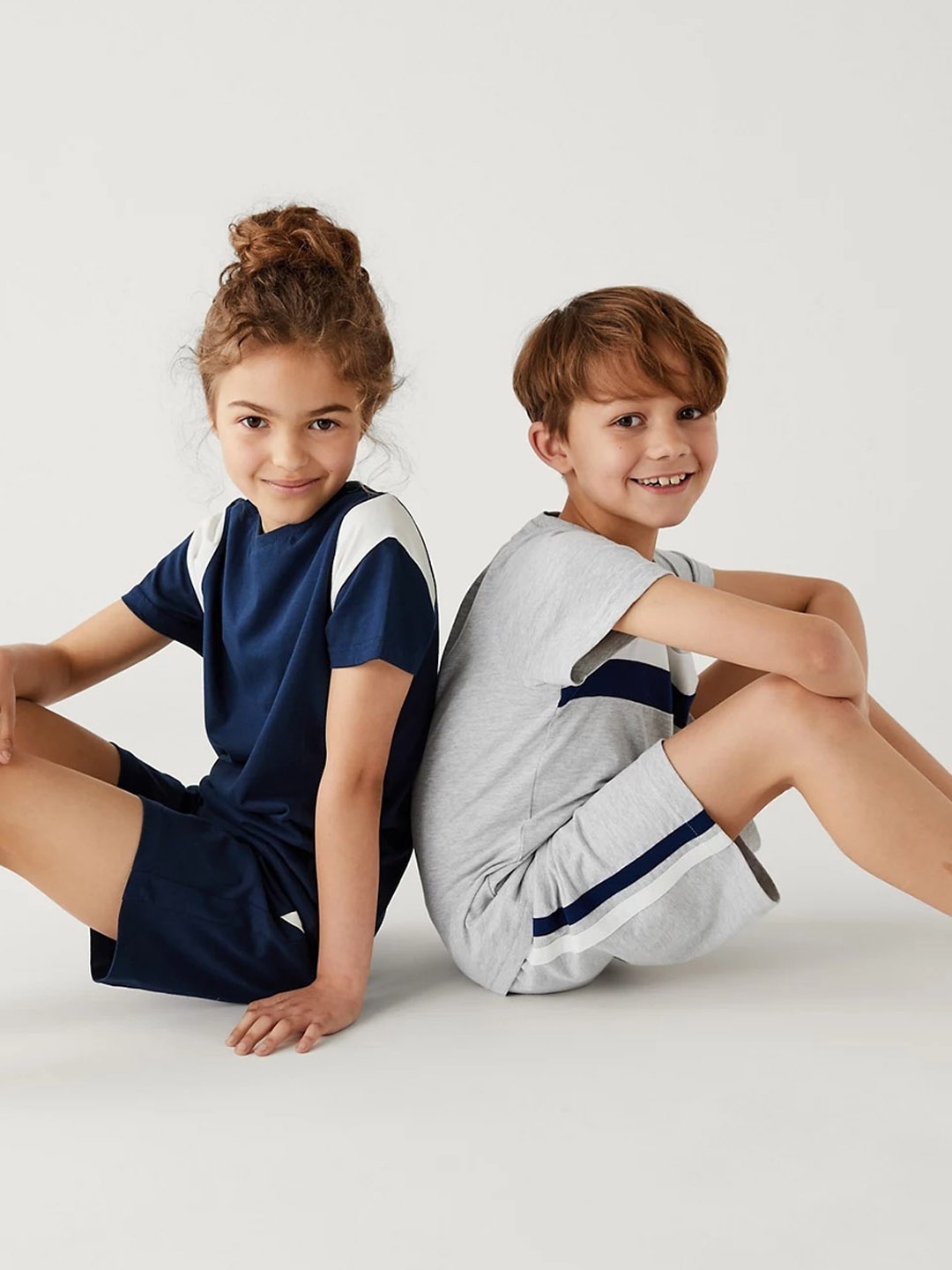 

Marks & Spencer Boys Pack Of 2 Colourblocked Night suit, Grey