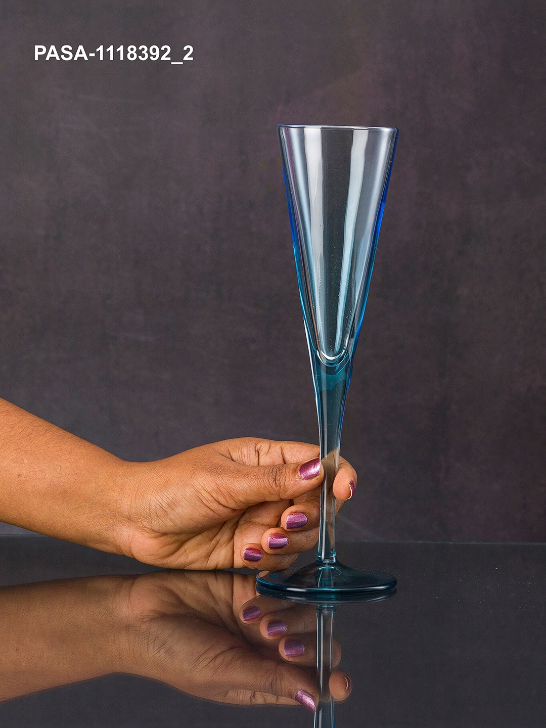 

Pasabahce 2-Pcs Blue V-Line Champagne Glasses - 150 ML Each