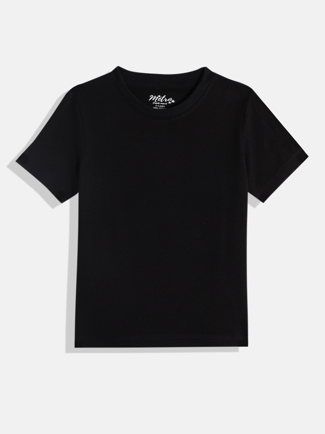 

METRO KIDS COMPANY Boys Solid Regular Fit T-shirt, Black