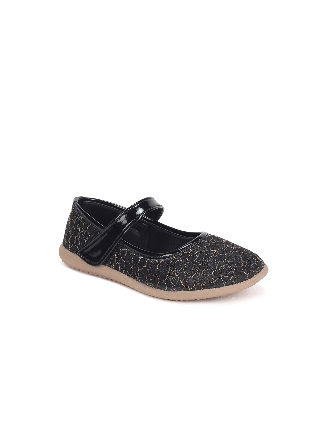 

Lil Lollipop Girls Shimmered Velcro Ballerinas, Black