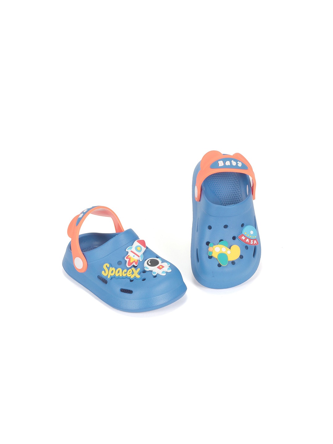 

Lil Lollipop Kids Space Applique Anti-Slip Clogs, Blue