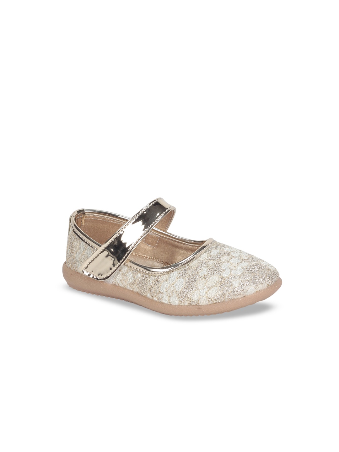 

Lil Lollipop Girls Shimmered Velcro Ballerinas, Gold