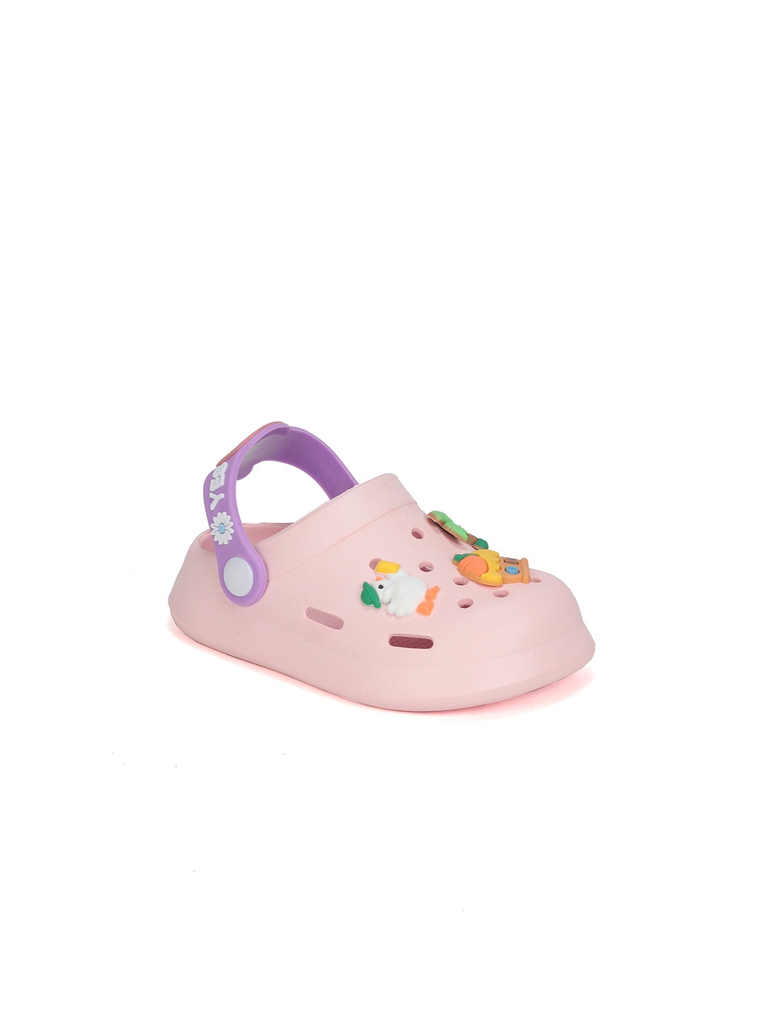 

Lil Lollipop Kids Cartoon Applique Anti-Slip Clogs, Pink