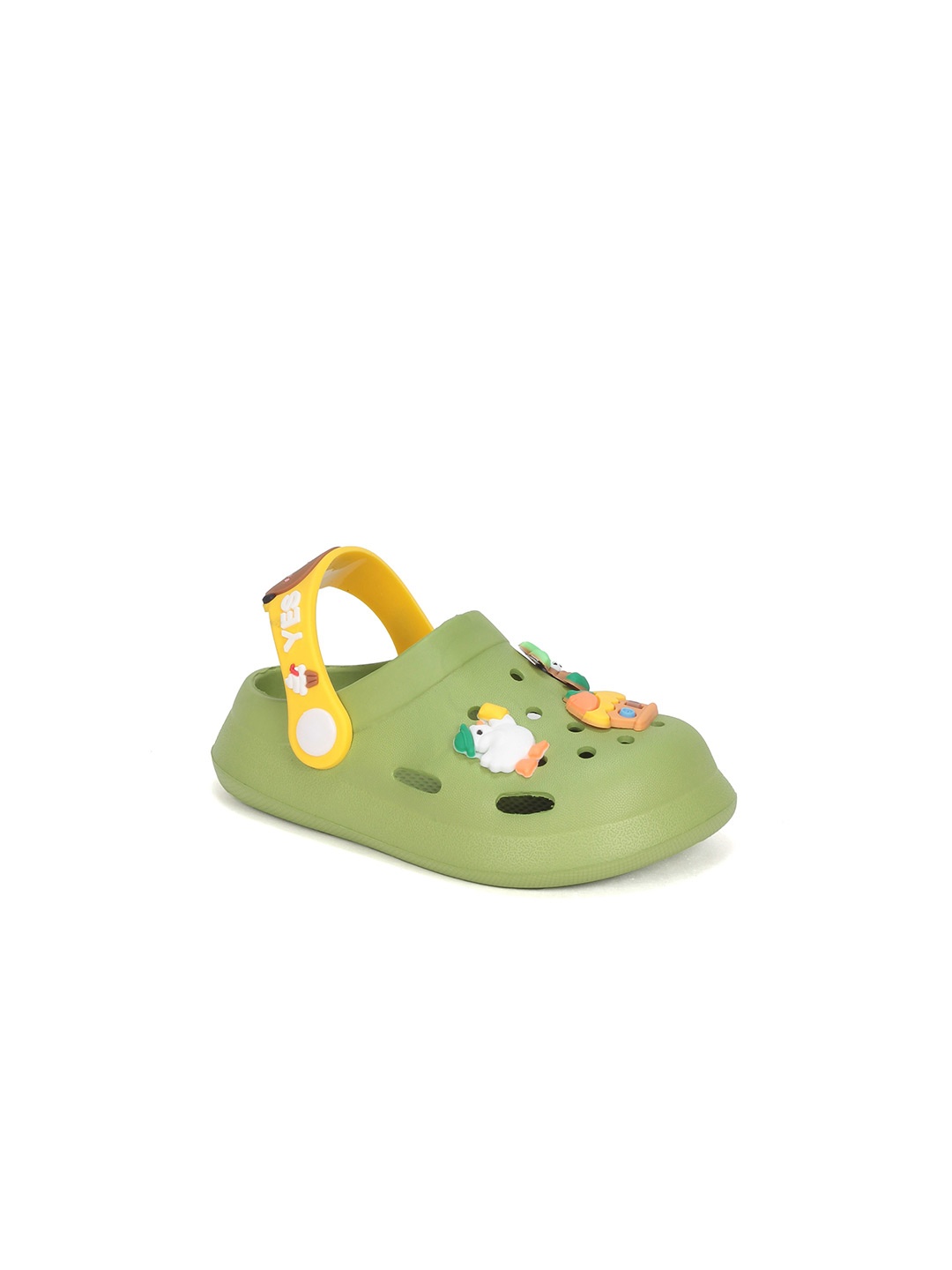 

Lil Lollipop Kids Cartoon Applique Anti-Slip Clogs, Olive