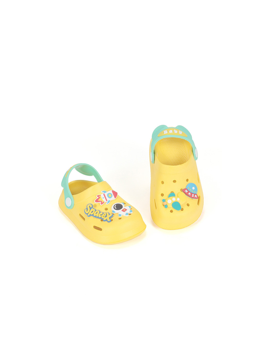 

Lil Lollipop Kids Space Applique Anti-Slip Clogs, Yellow