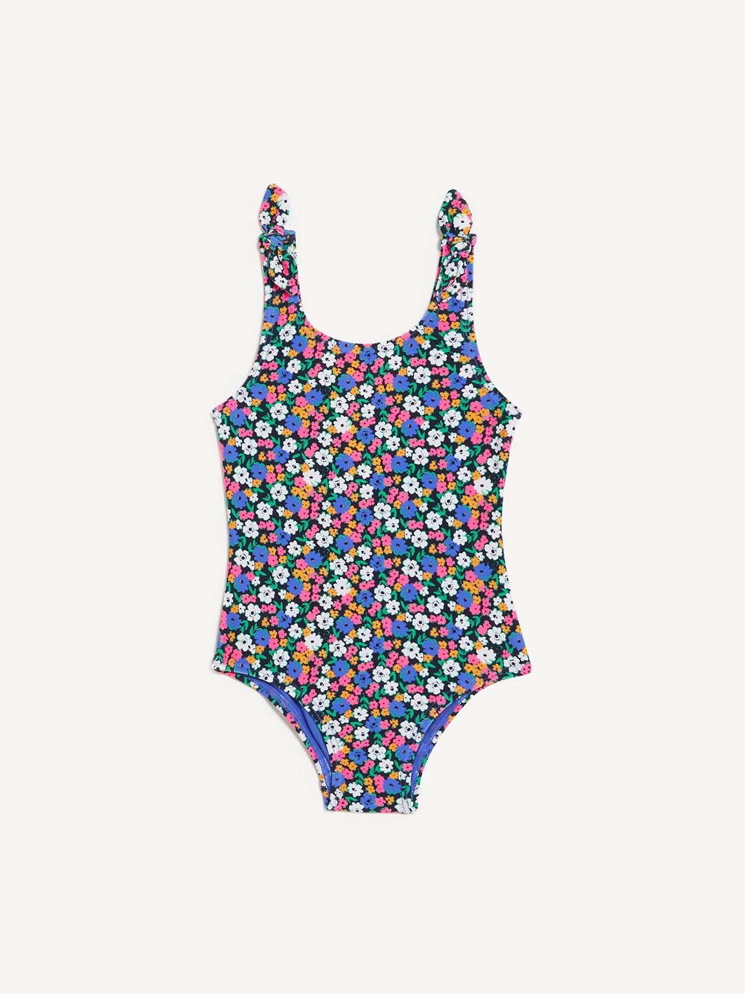 

Marks & Spencer Girls Floral Printed Bodysuit, Blue