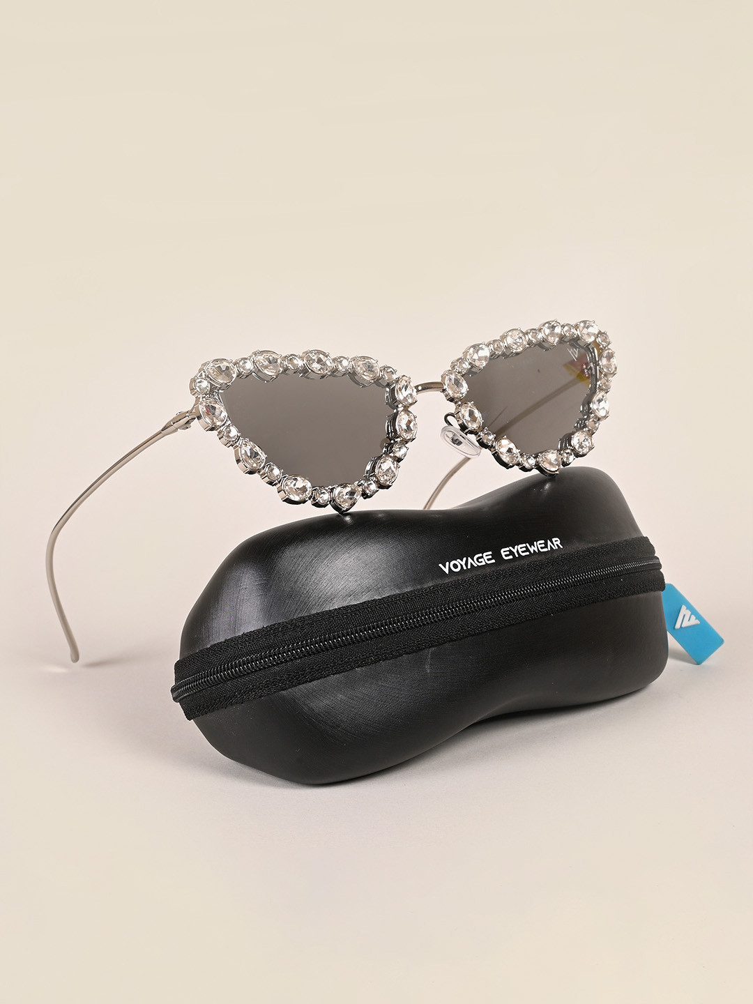 

Voyage Silver-Toned Cateye Sunglasses With UV Protected Lens 3562MG4126, Grey