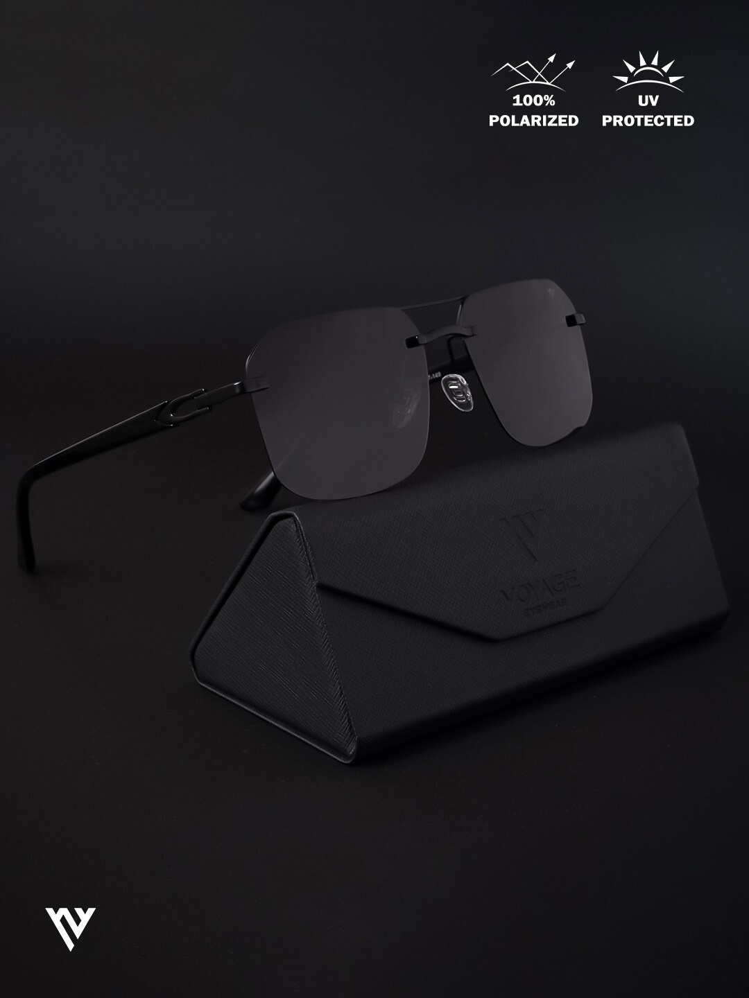 

Voyage Wayfarer With Polarised And UV Protected Lens Sunglasses 19072MG4143, Black
