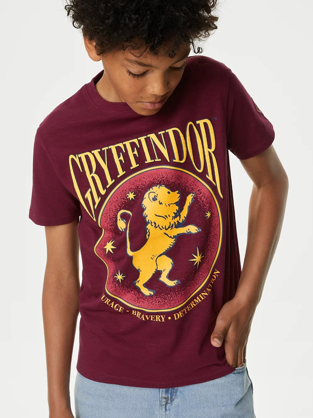 

Marks & Spencer Boys Graphic Printed Pure Cotton T-shirt, Maroon