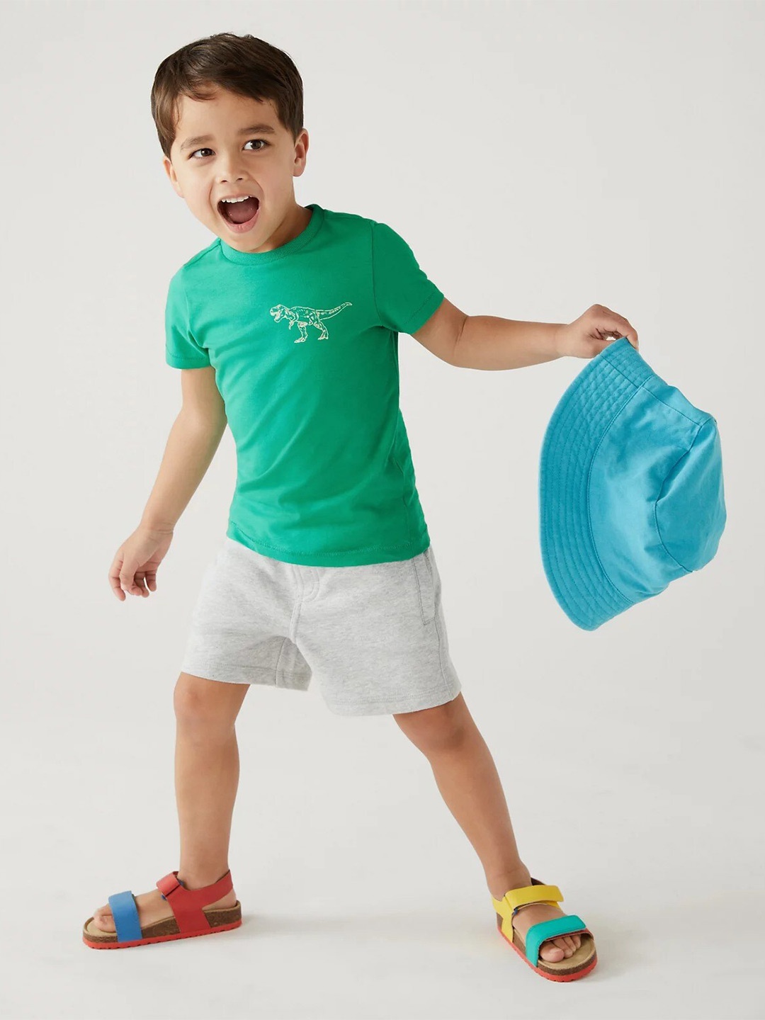 

Marks & Spencer Boys Round Neck Pure Cotton T-shirt, Green