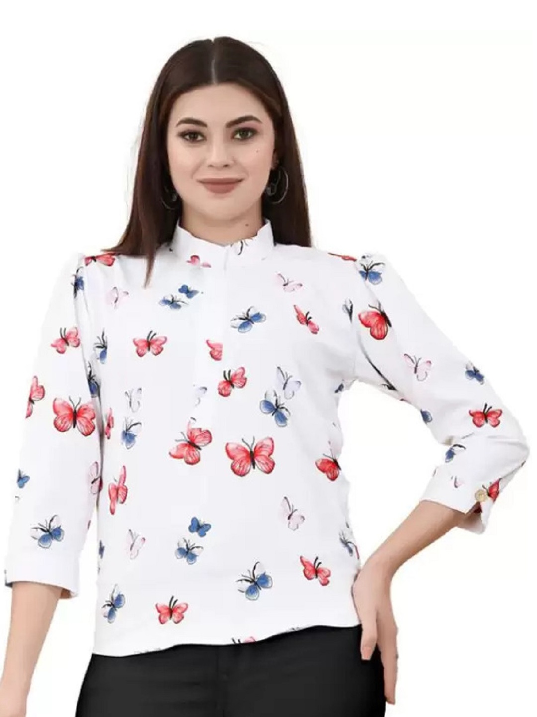 

White World Floral Print Cotton Regular Top
