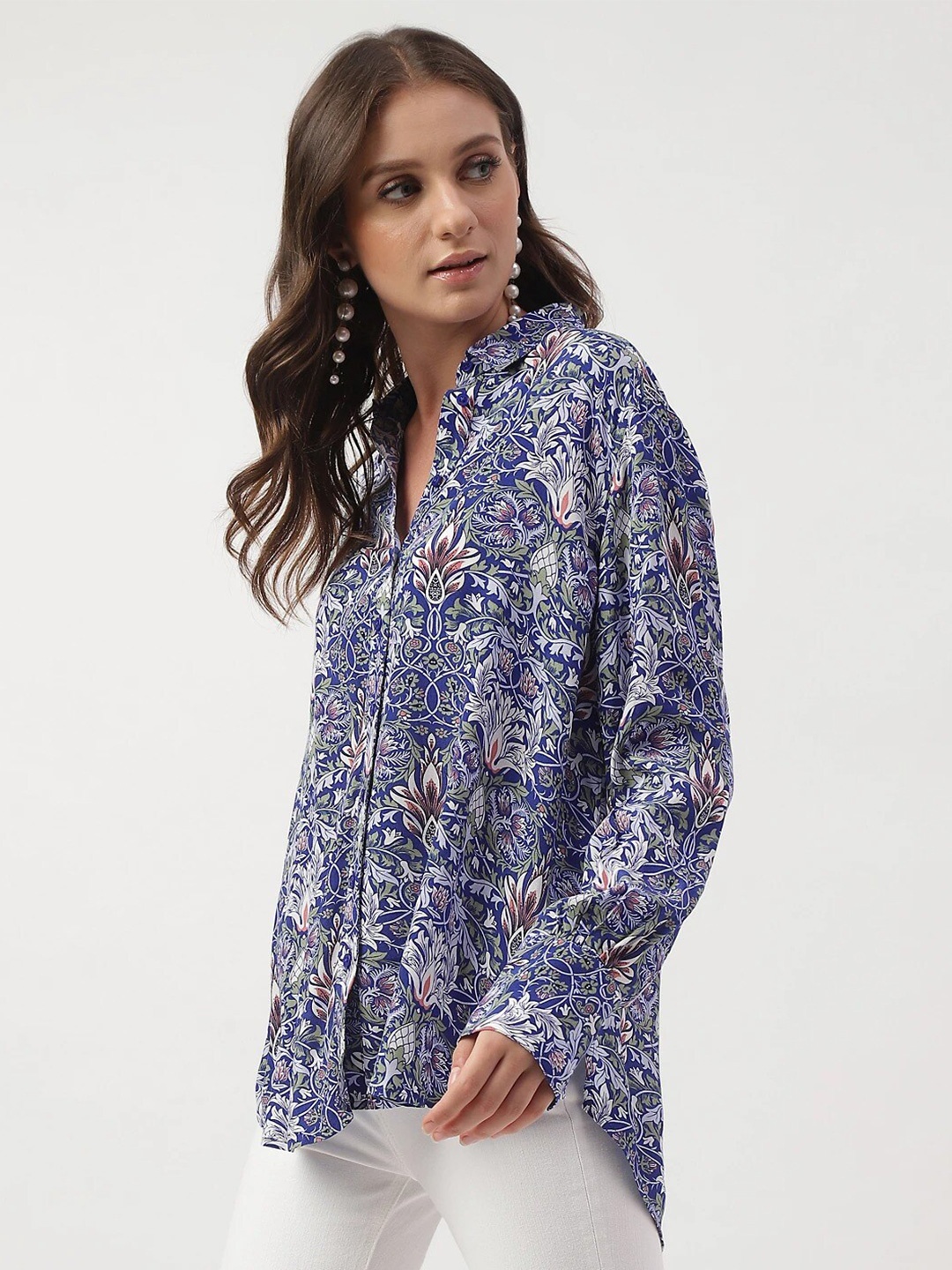 

Marks & Spencer Floral Printed Casual Shirt, Blue