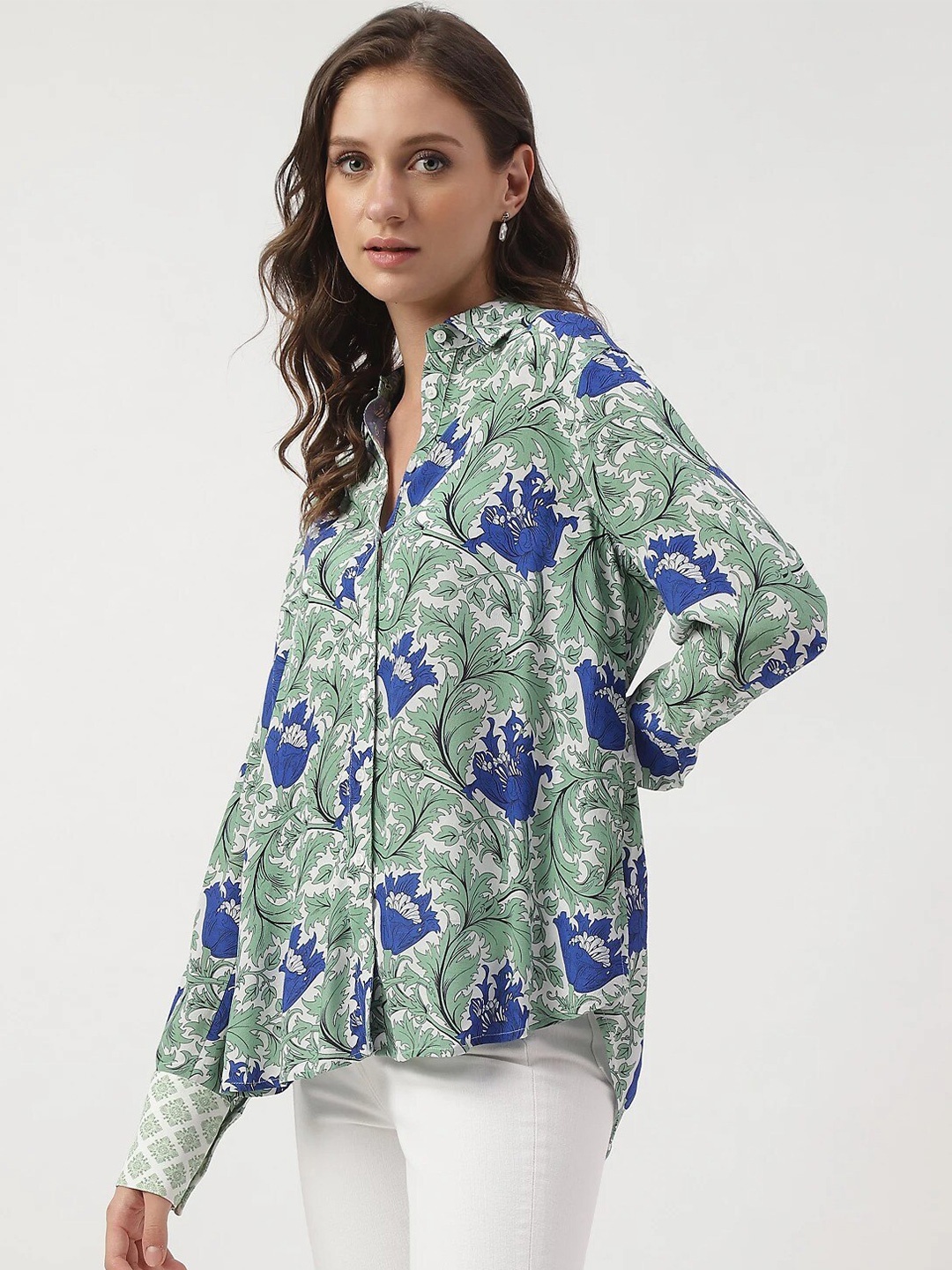 

Marks & Spencer Floral Printed Casual Shirt, Olive