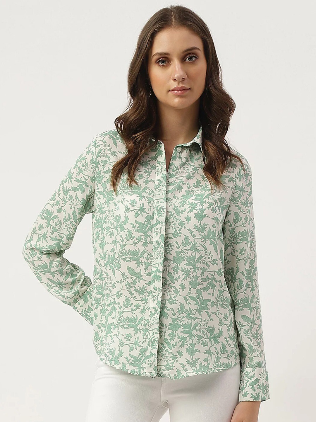 

Marks & Spencer Floral Printed Casual Shirt, Green