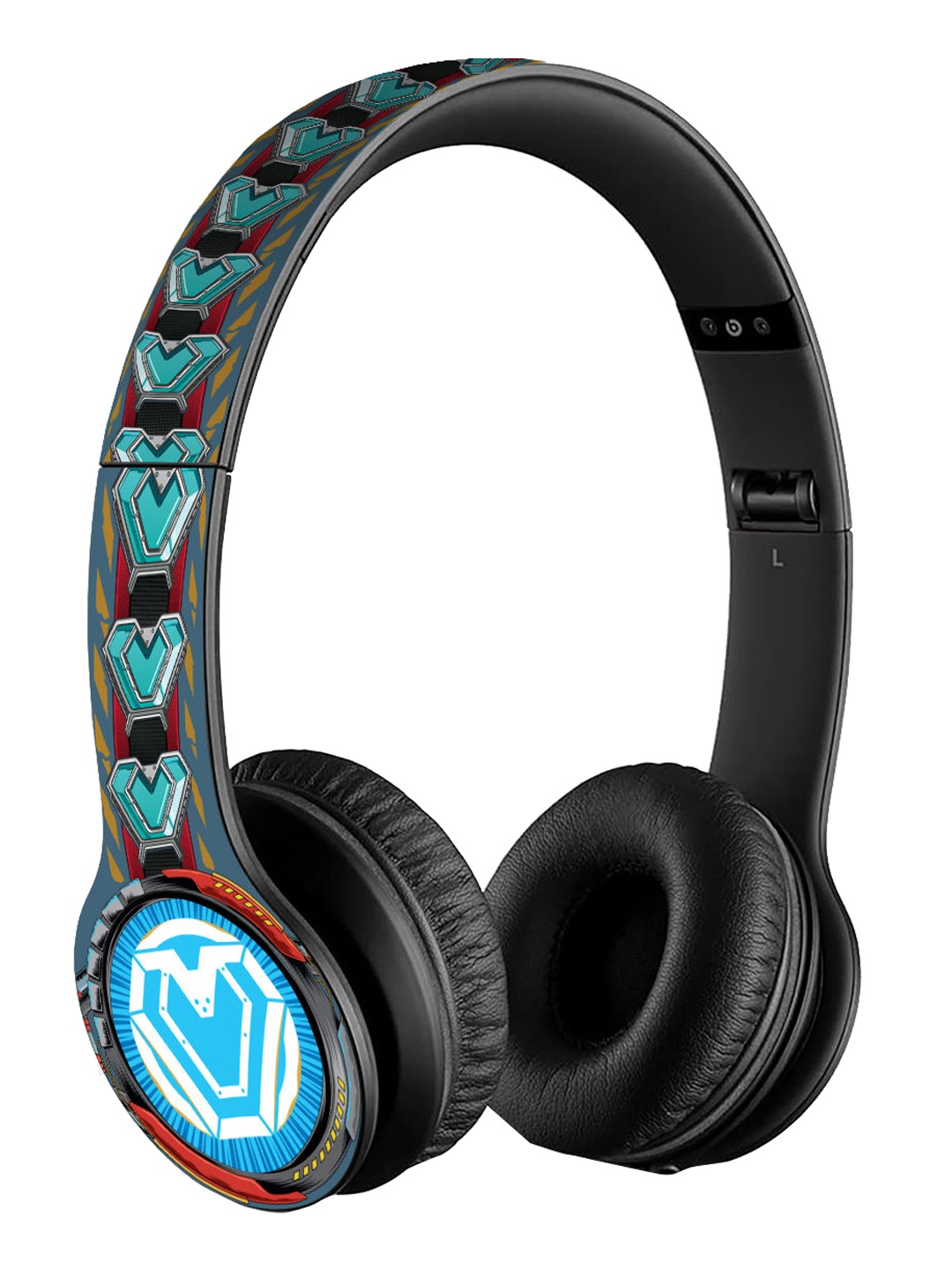 

macmerise Printed Bluetooth Wireless On-Ear Headphones With Mic, Black