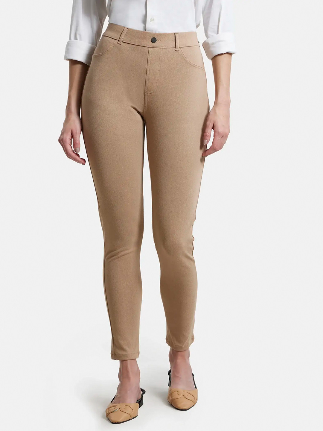 

Jockey Super Combed Cotton Rich Stretch Slim Fit Jeggings-IW16, Taupe