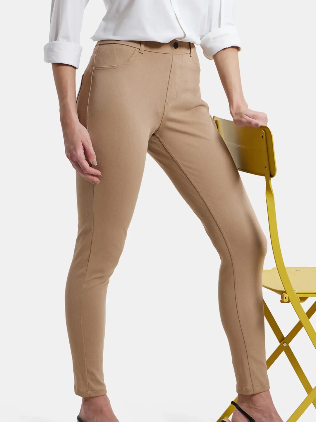 

Jockey Super Combed Cotton Rich Stretch Slim Fit Jeggings-IW16, Taupe