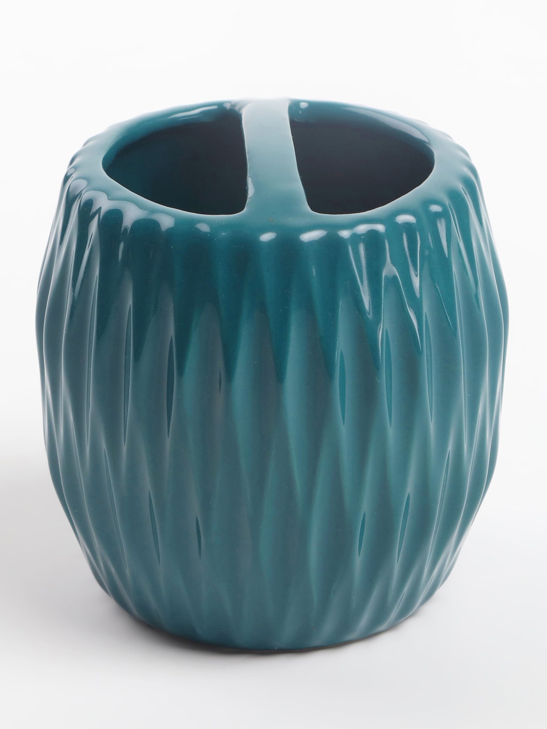 

Home Centre Color Refresh Essence Nile Teal-Blue Ceramic Tooth Brush Holder