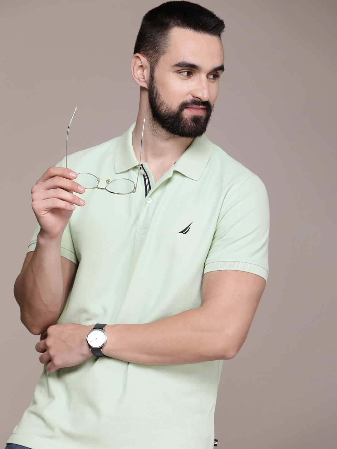 

Nautica Polo Collar Pure Cotton T-shirt, Green