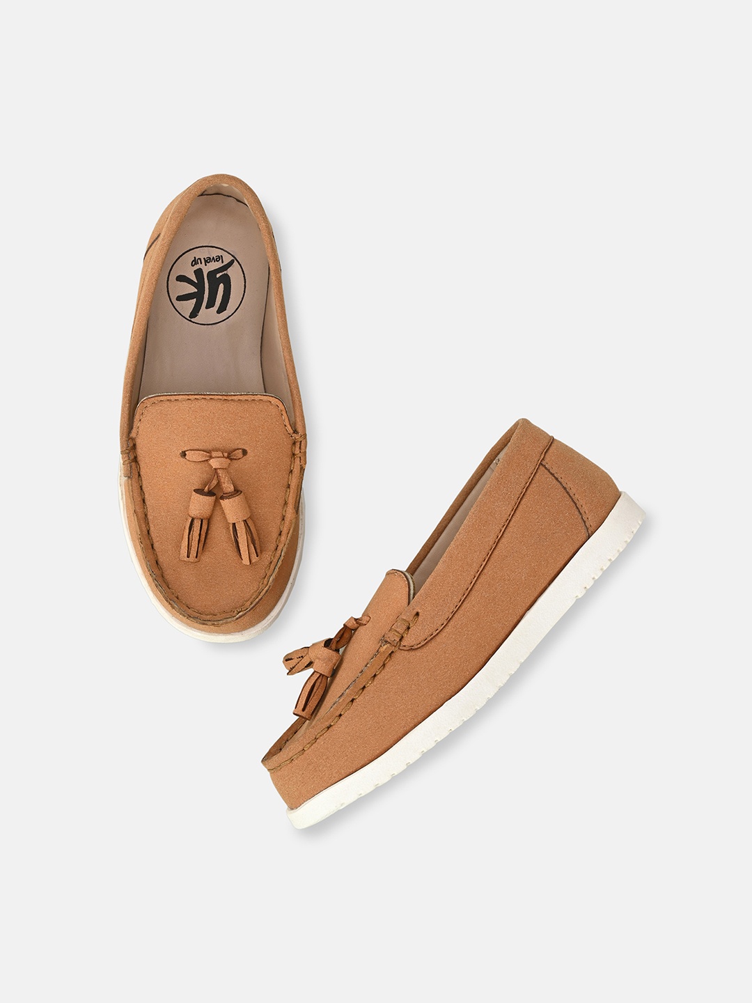 

YK Boys Lightweight Comfort Insole Tassel Loafers, Tan