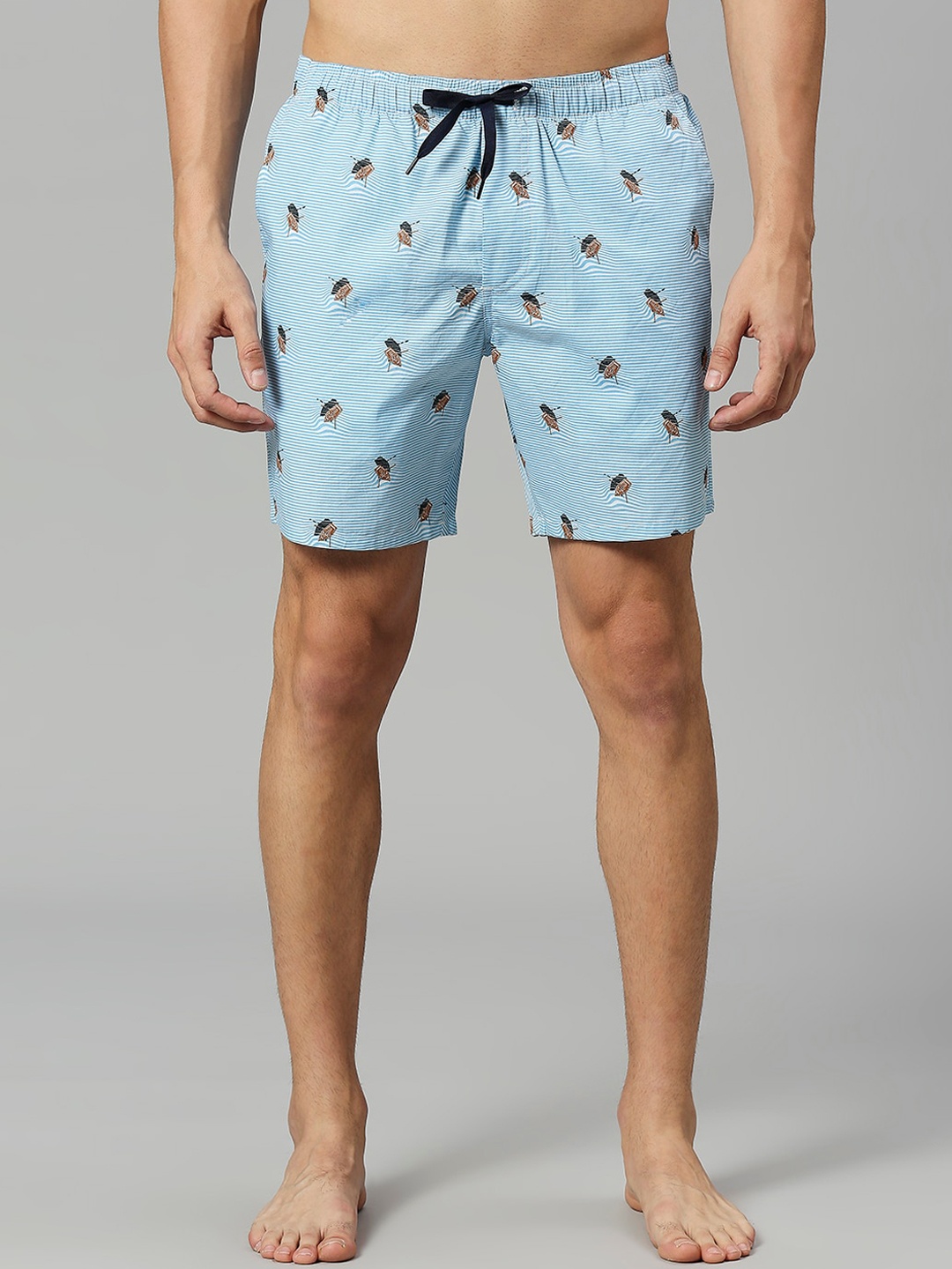 

Mast & Harbour Pure Cotton Printed Boxers-MHBX002, Blue