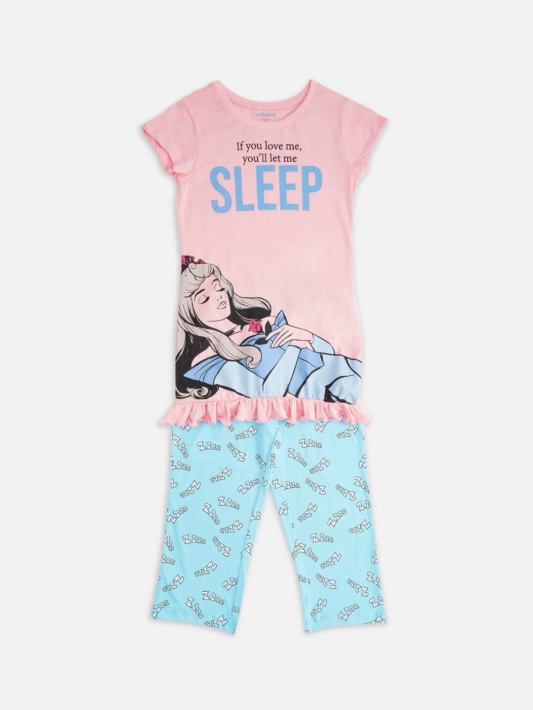 

Pantaloons Junior Girls Frozen Printed Night suit, Pink