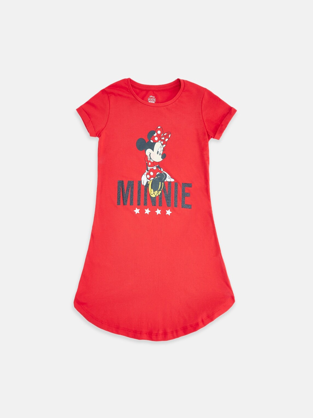 

Pantaloons Junior Girls Printed T-shirt Nightdress, Red