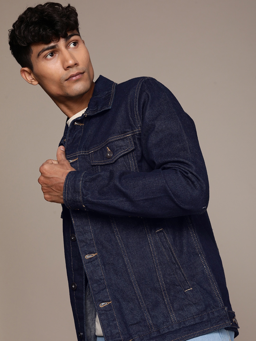 

WROGN Pure Cotton Denim Jacket, Blue