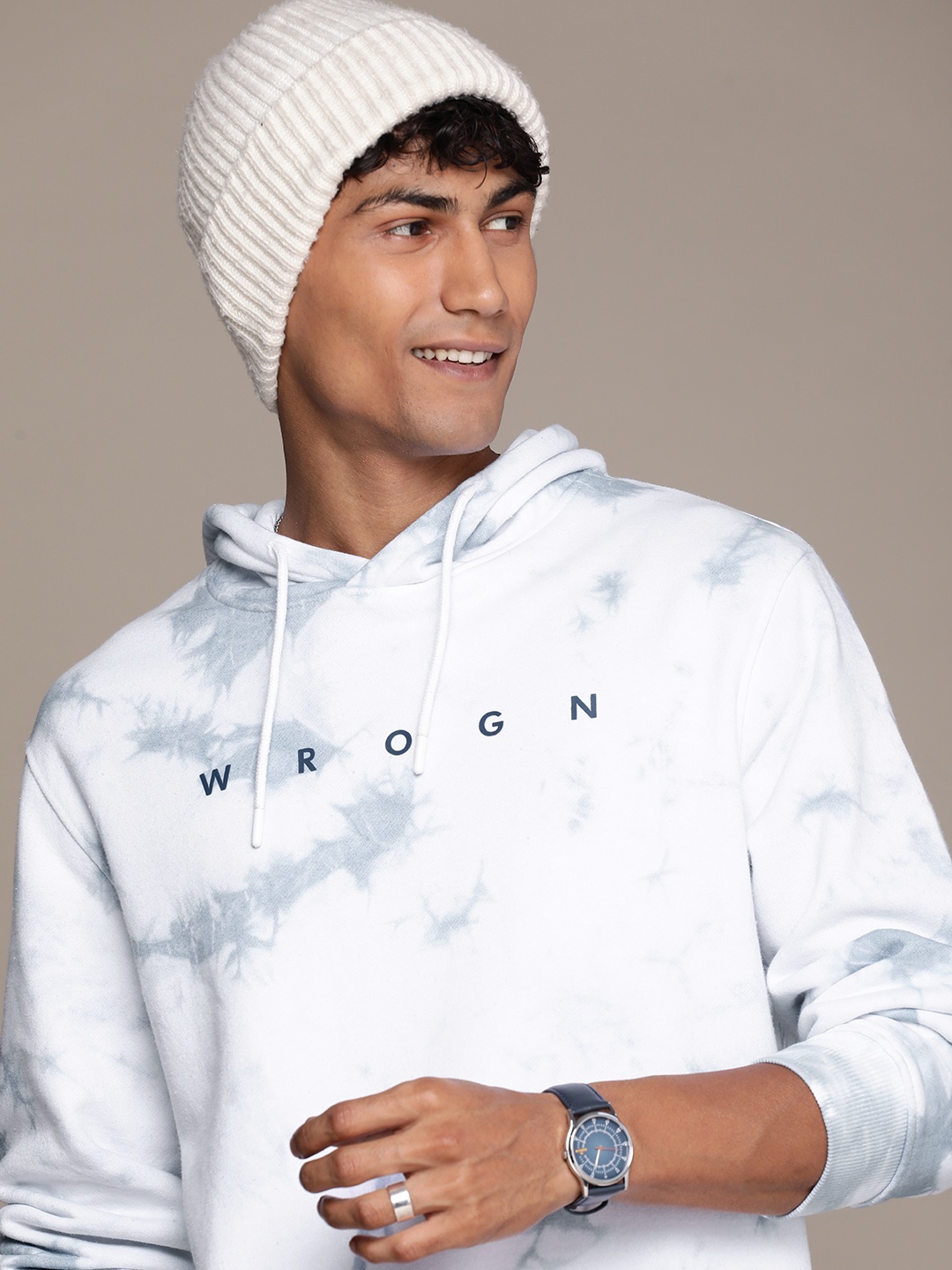 

WROGN Tie & Dye Hooded Sweatshirt, Grey