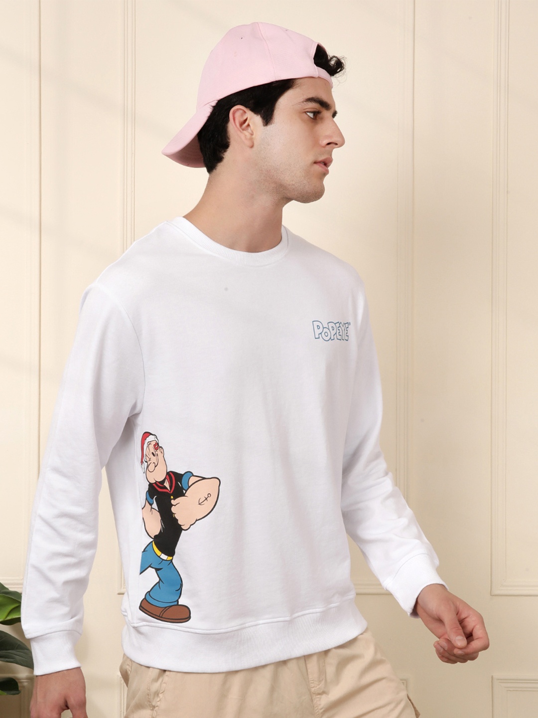

WROGN Popeye Printed Sweatshirt, White