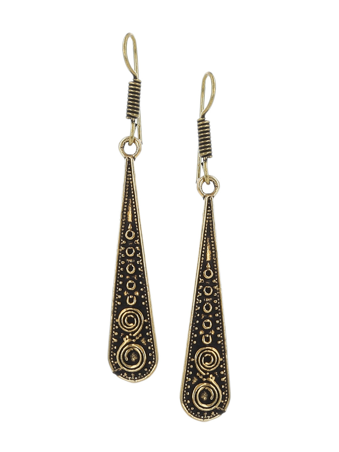 

EL REGALO Teardrop Shaped Drop Earrings, Black