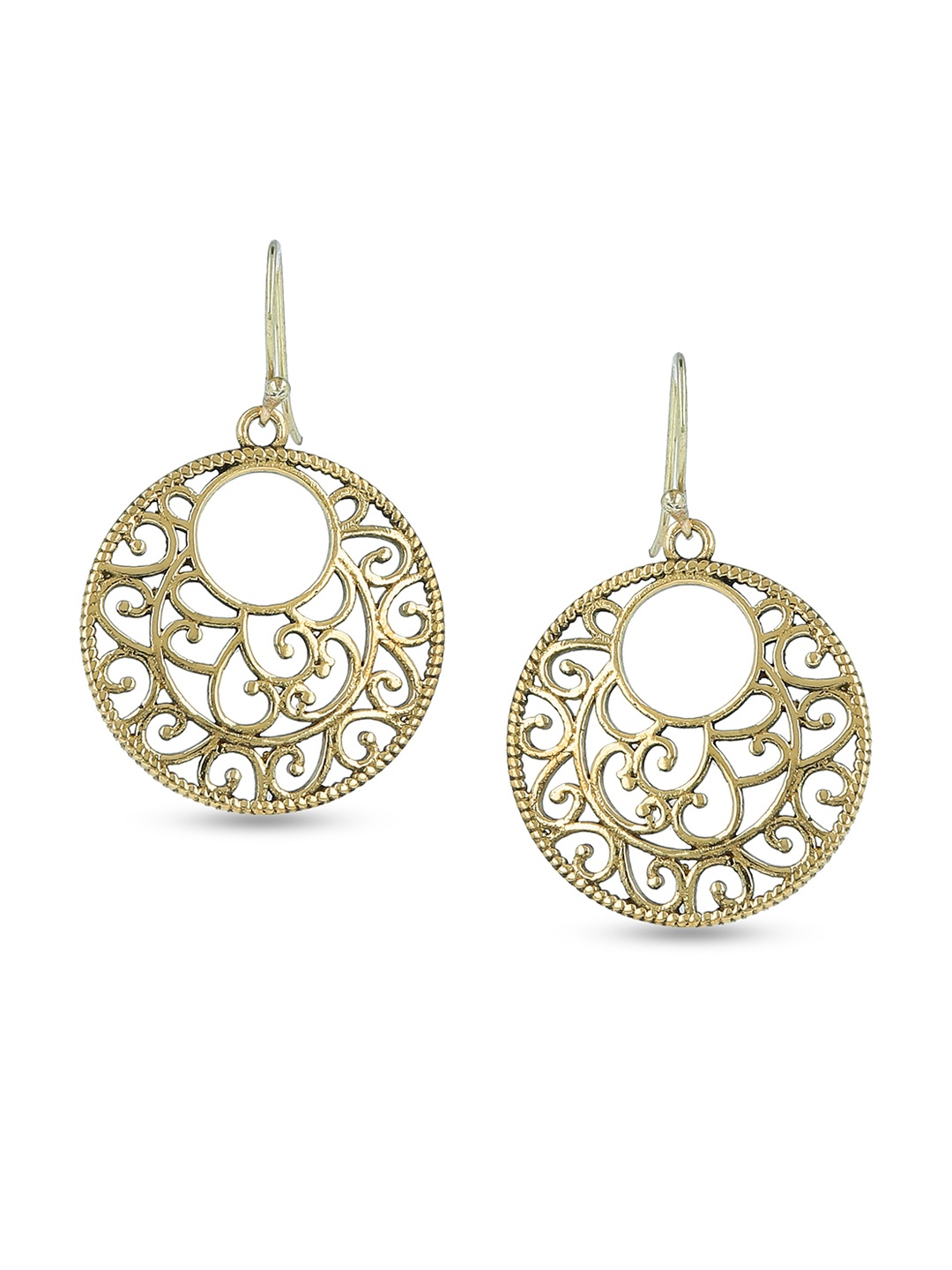 

EL REGALO Circular Shaped Drop Earrings, Gold