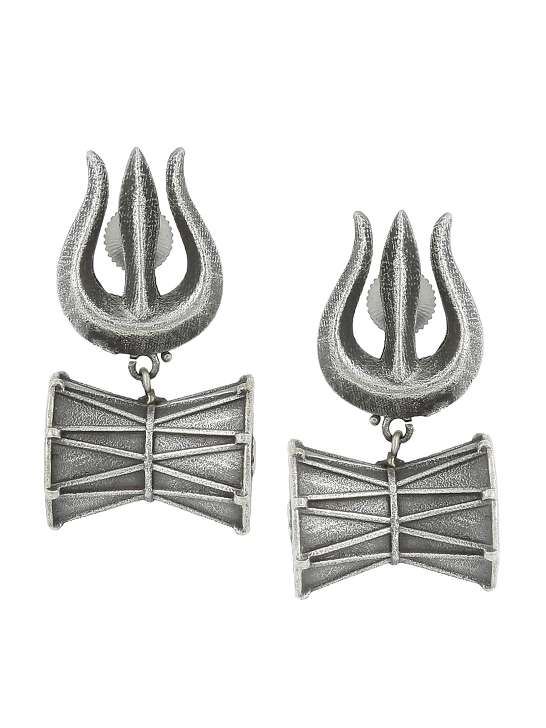 

EL REGALO Oxidised Contemporary Drop Earrings, Silver