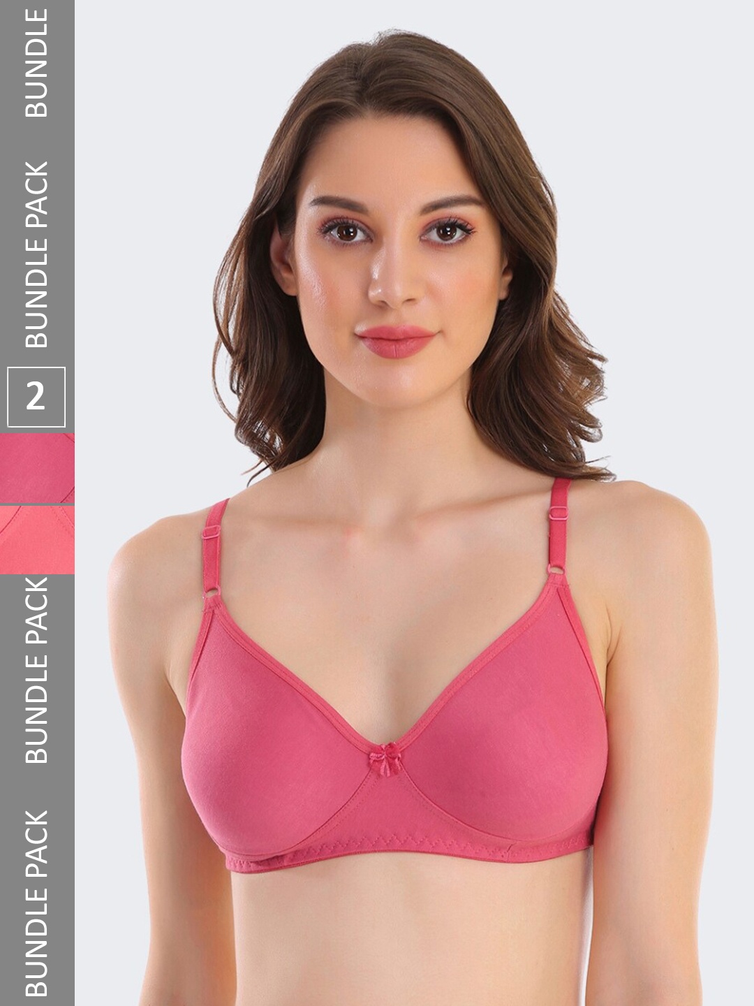 

POOJA RAGENEE Pack Of 2 All Day Comfort Non Padded Full Coverage Bra, Peach