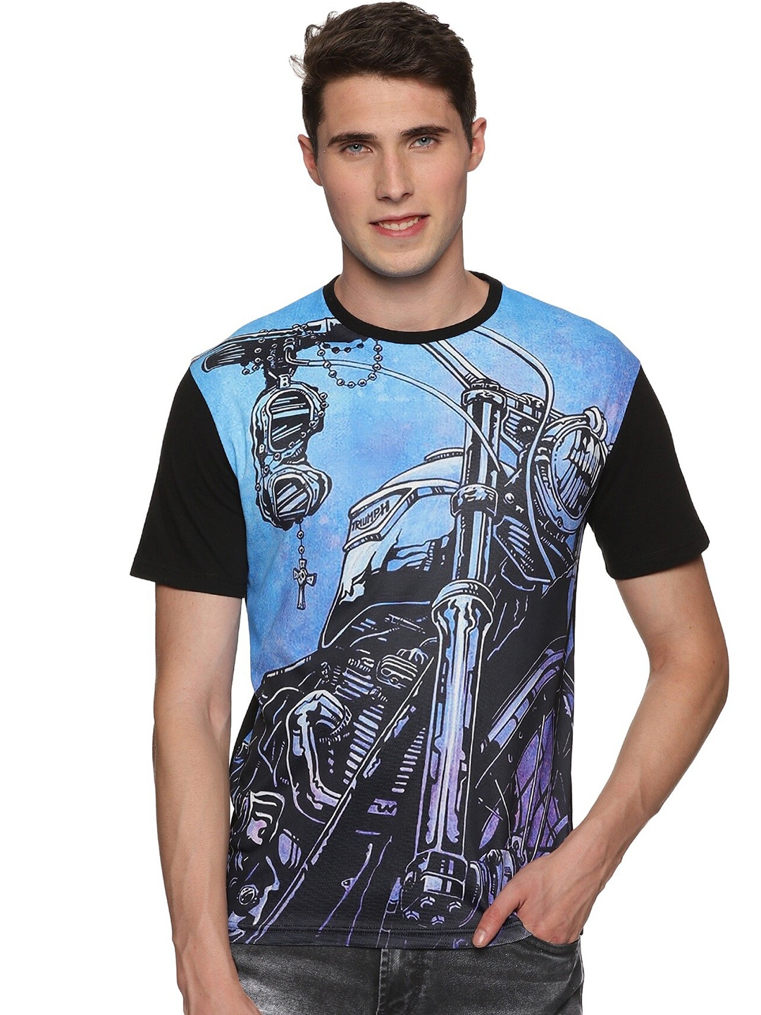 

UrGear Grapic Printed Pure Cotton T-shirt, Blue