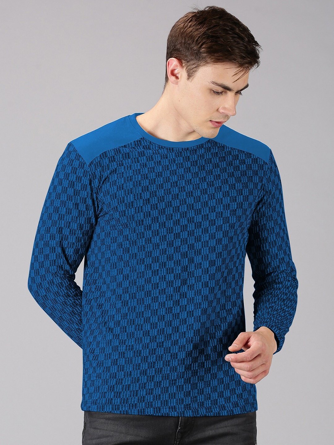 

UrGear Vertical Striped Pure Cotton T-shirt, Blue