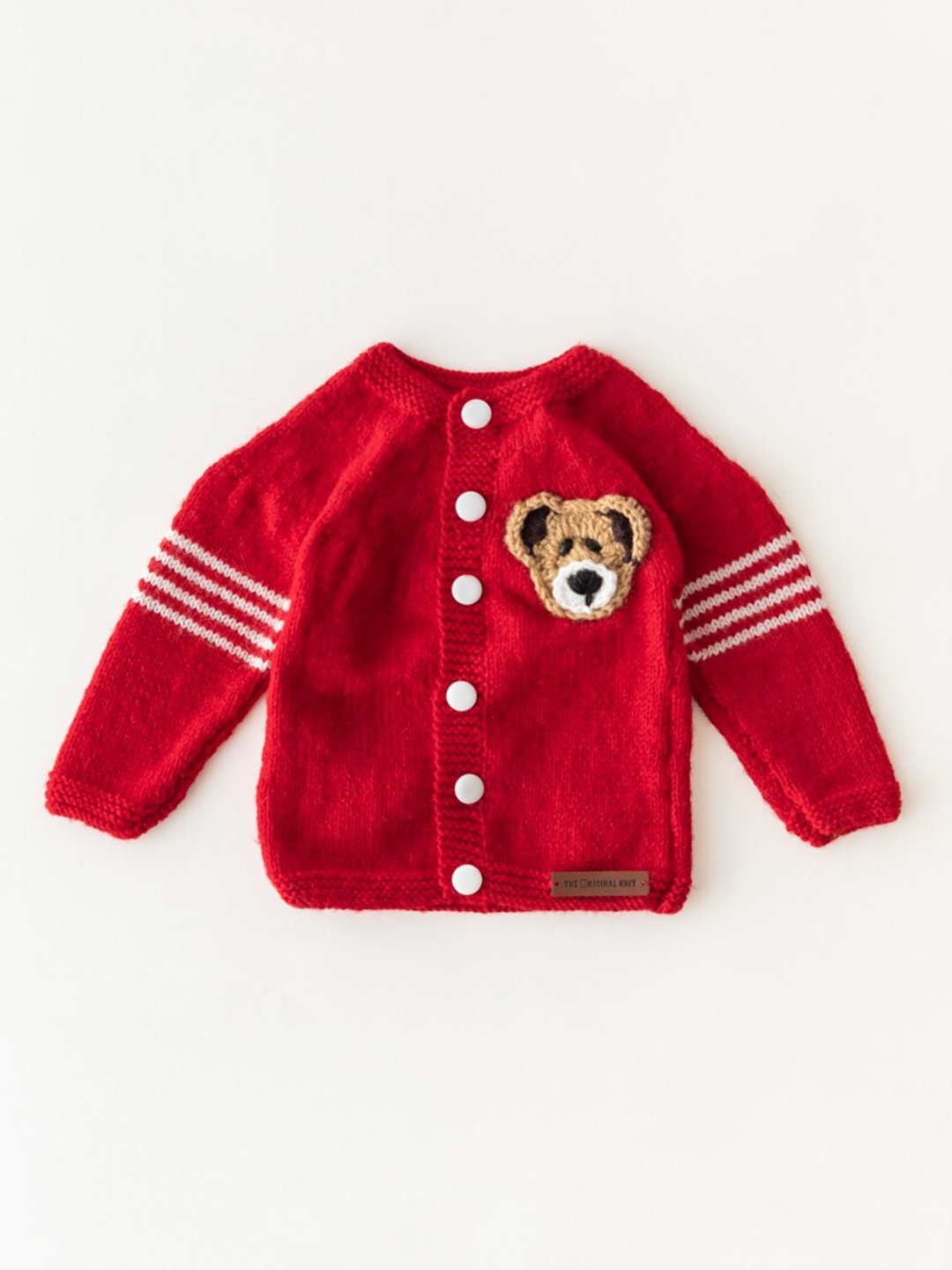 

The Original Knit Kids Cardigan with Applique Detail, Red