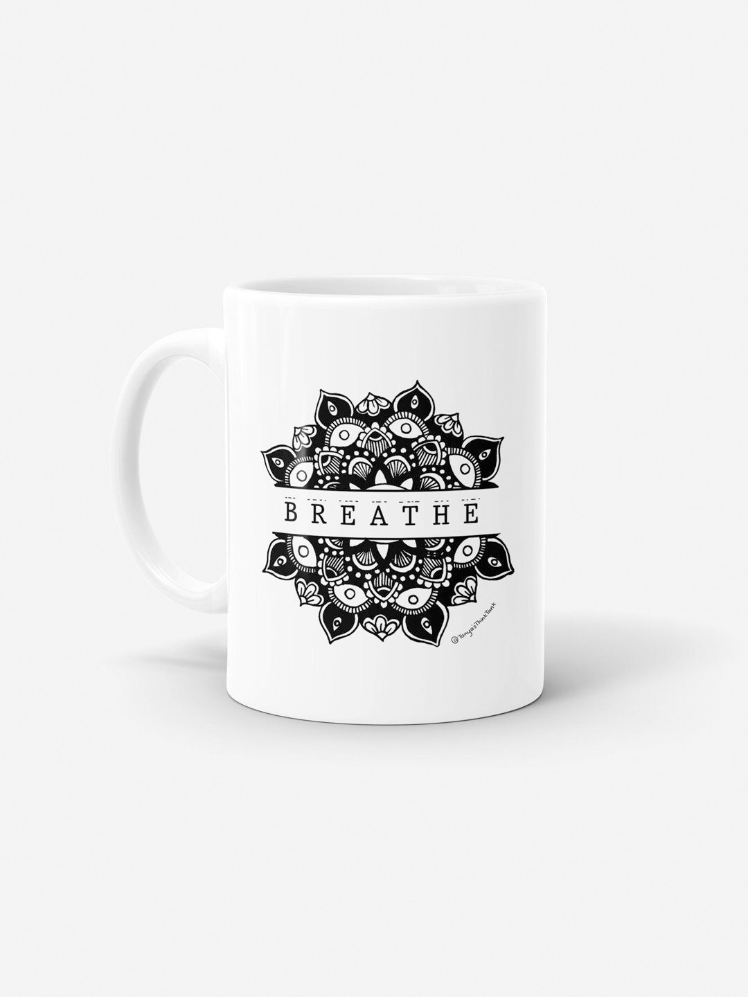 

macmerise White & Black Printed Ceramic Matte Coffee Mug - 330 ML