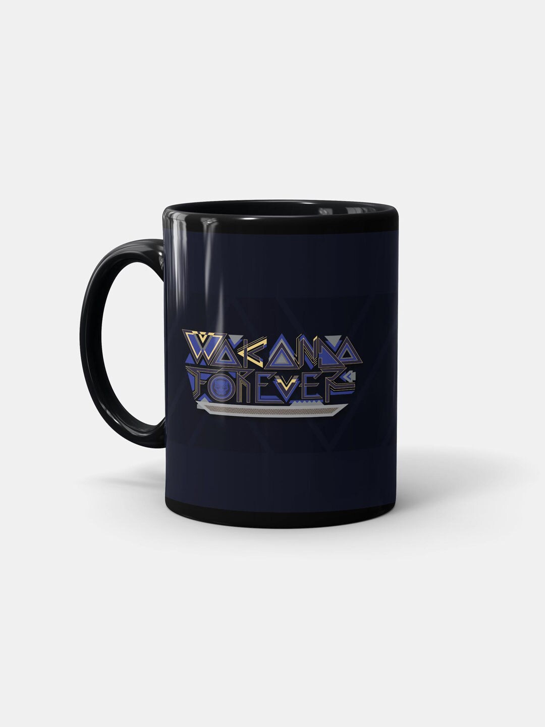 

macmerise Black & Blue Wakanda Forever Printed Ceramic Matte Coffee Mug - 330 ML