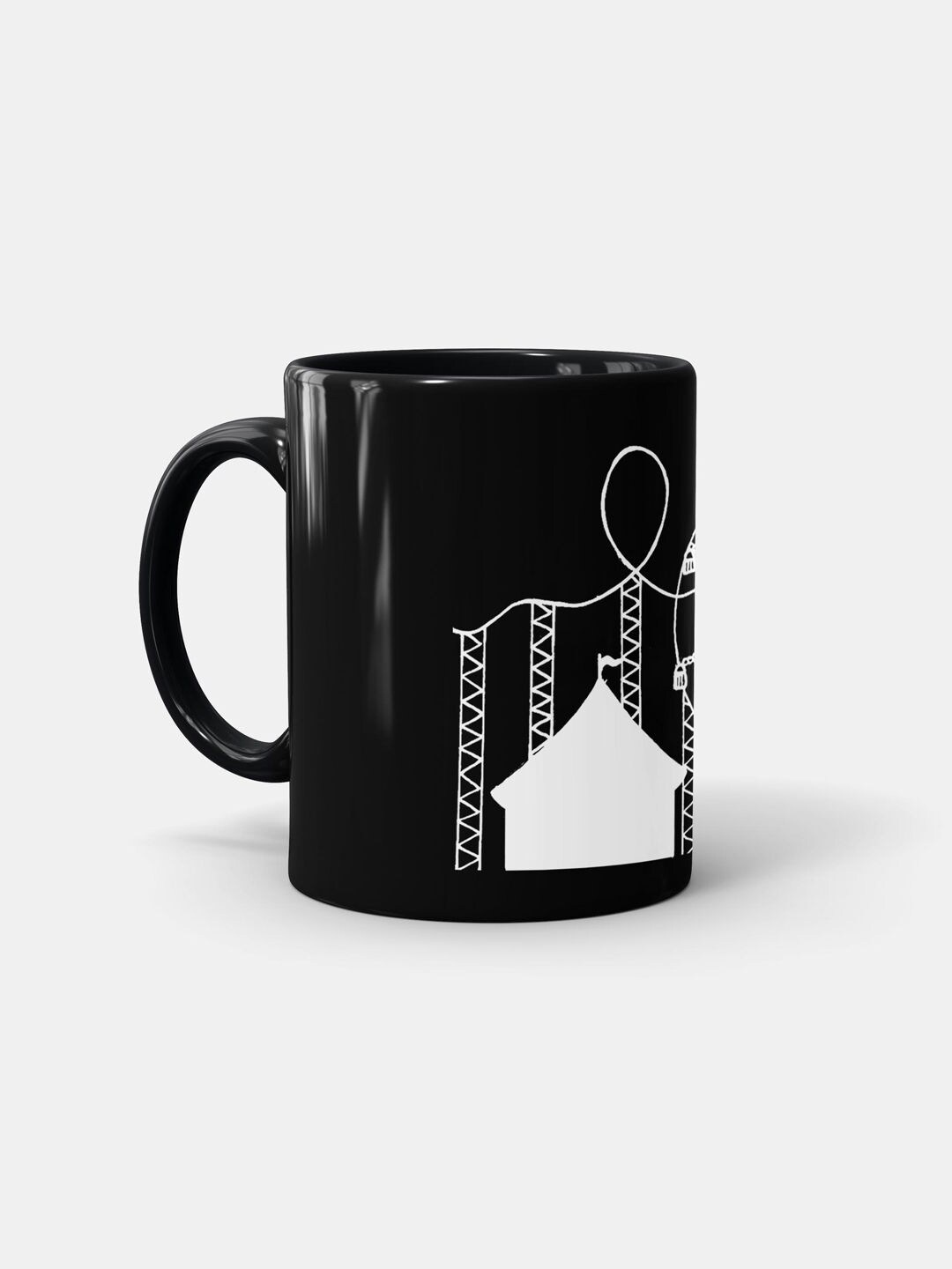 

macmerise Black & White Printed Ceramic Matte Coffee Mug - 330 ML