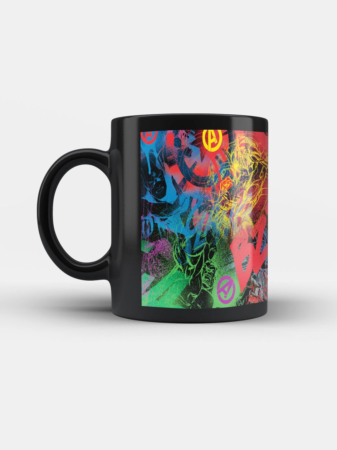 

macmerise Black & Blue Avengers Printed Ceramic Matte Coffee Mug - 330 ML