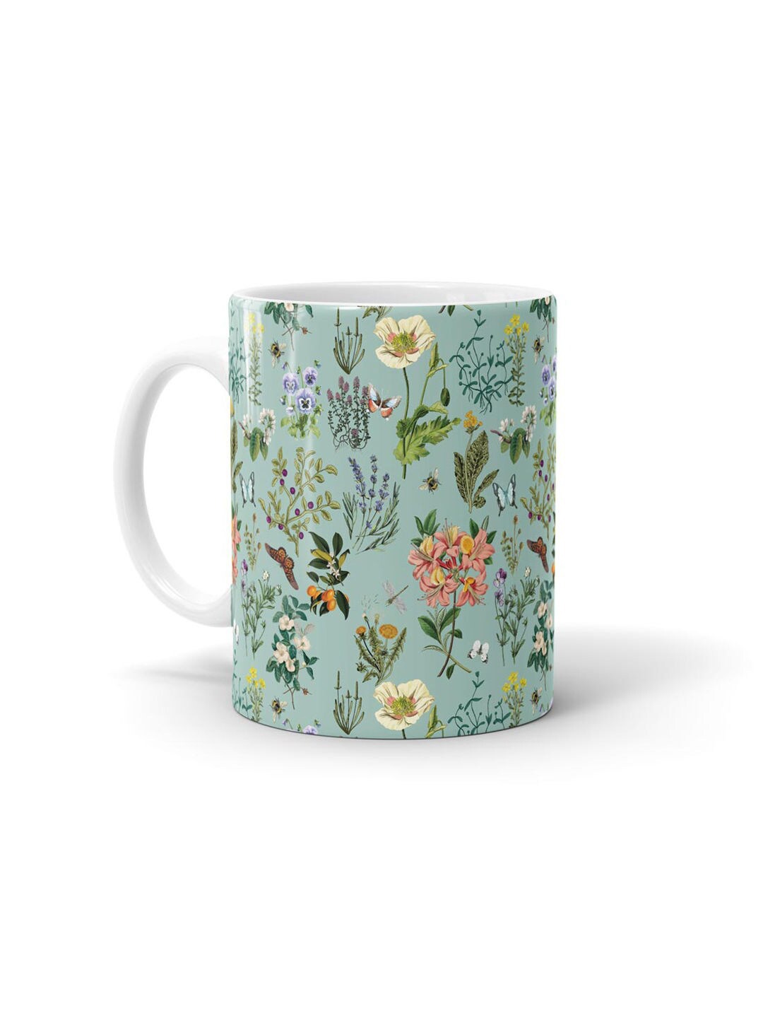 

macmerise Green & Yellow Printed Ceramic Matte Coffee Mug - 330 ML