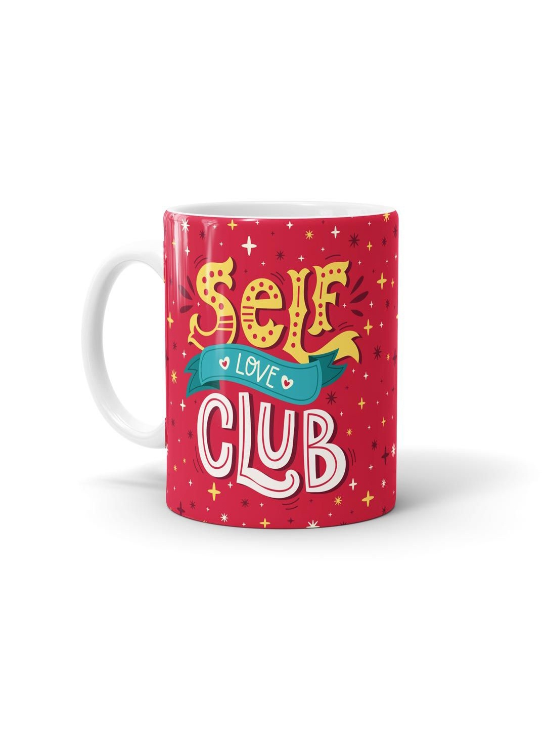 

macmerise Red Printed Ceramic Matte Coffee Mug - 330 ML
