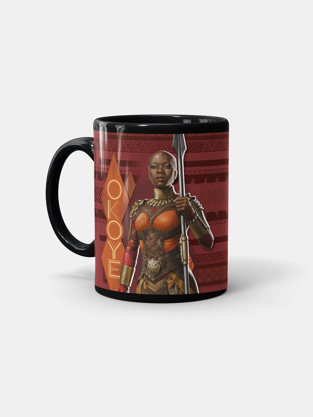 

macmerise Brown & Orange Wakanda Forever Printed Ceramic Matte Coffee Mug - 330 ML