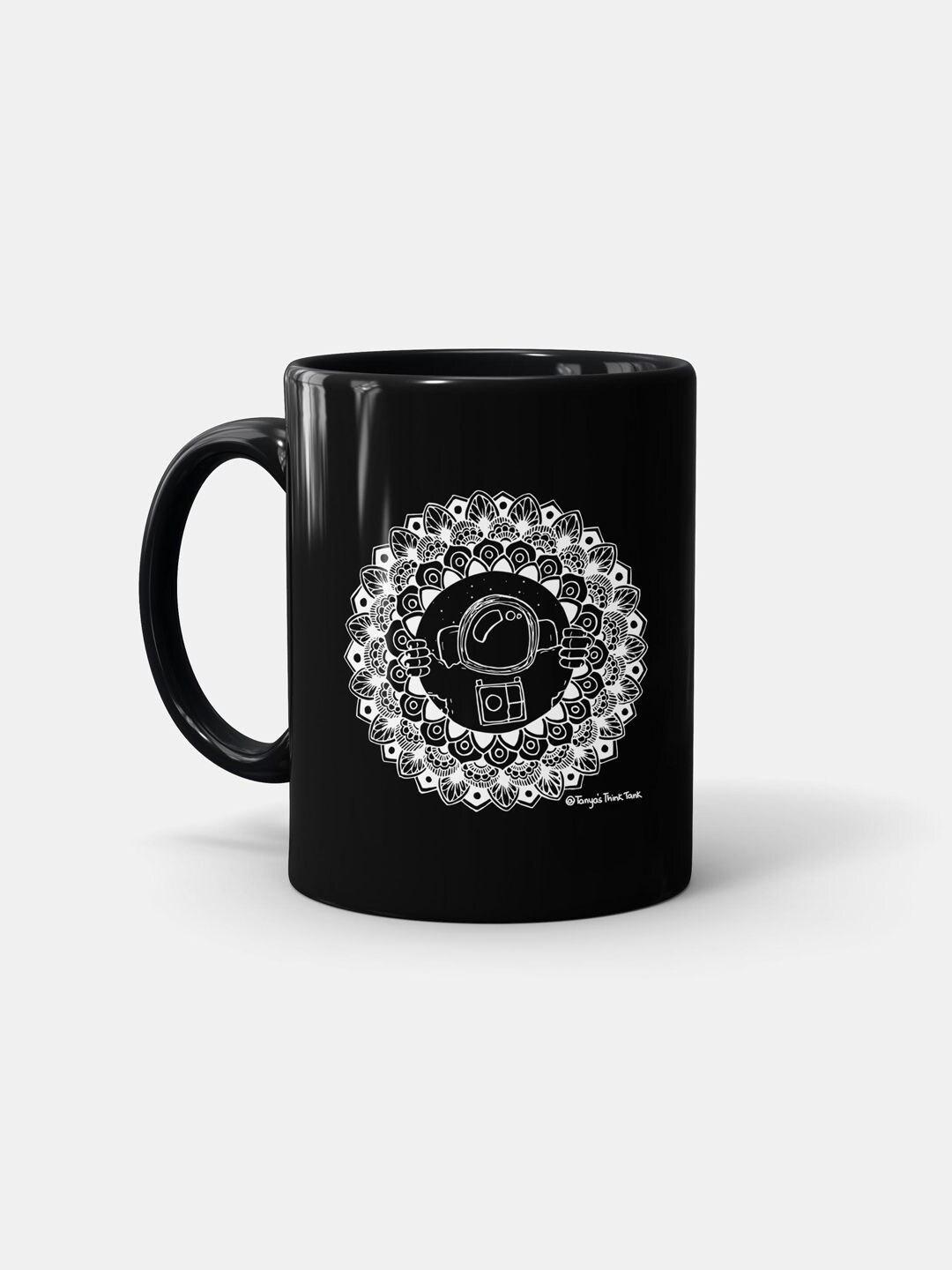 

macmerise Black Printed Ceramic Matte Coffee Mug - 330 ML