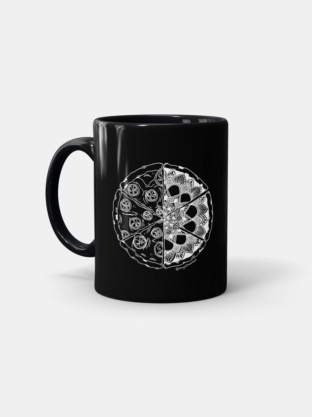 

macmerise Black & White Printed Ceramic Matte Coffee Mug - 330 ML