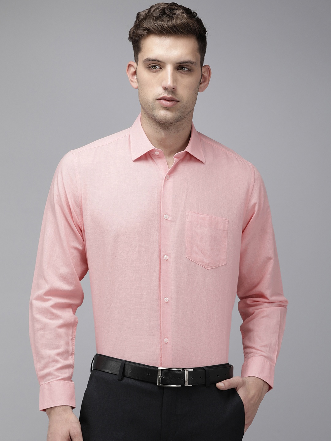 

Van Heusen Custom Linen-Cotton Formal Shirt, Pink